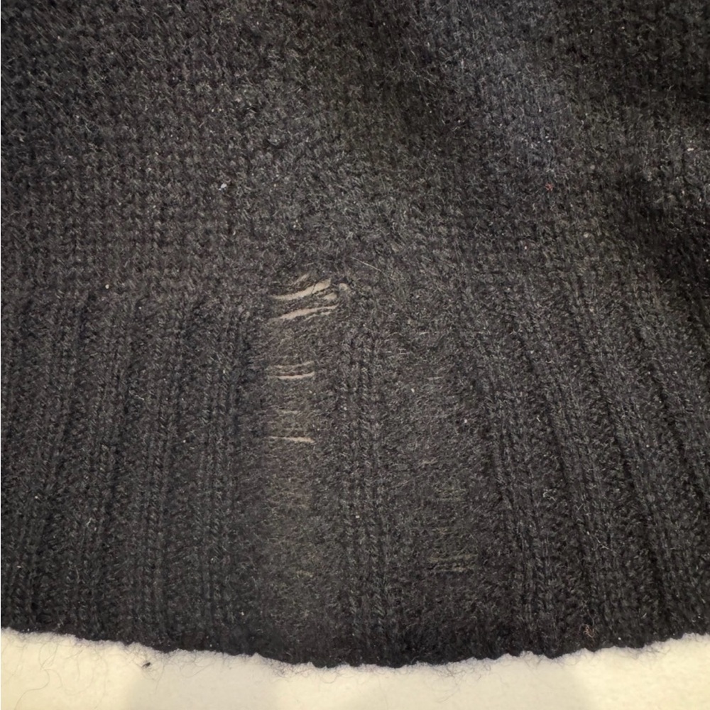 Skull Cashmere Black Sweater with Skull Tan Camouflage Design On Back - Picture 13 of 16